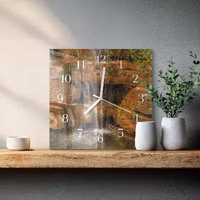 Moderne wandklok glas vierkant Waterval