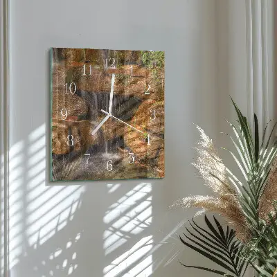 Moderne wandklok glas vierkant Waterval