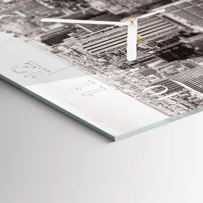 Vierkante glazen wandklok Horizon