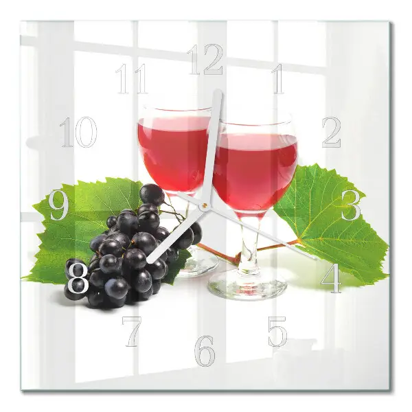 Vierkante glas klok Druiven voor wijn