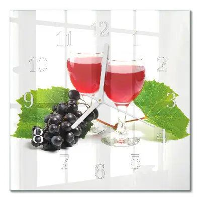Vierkante glas klok Druiven voor wijn