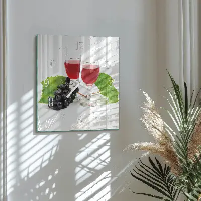 Vierkante glas klok Druiven voor wijn