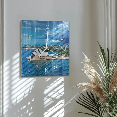 Moderne wandklok glas vierkant Sydney opera house