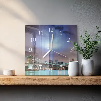 Vierkante glas klok Nachthorizon
