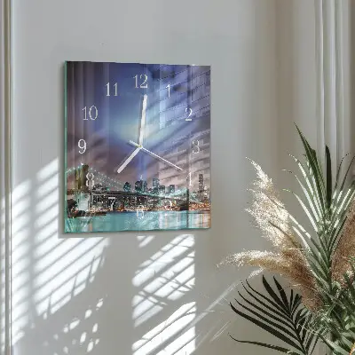 Vierkante glas klok Nachthorizon