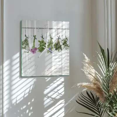 Moderne wandklok glas vierkant Kruiden