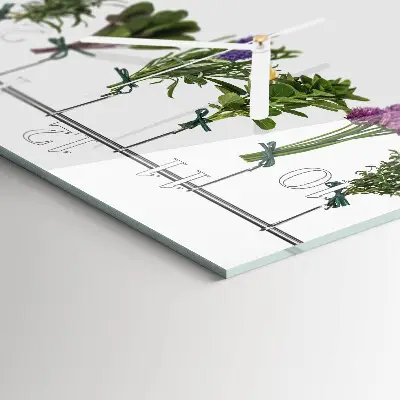Moderne wandklok glas vierkant Kruiden