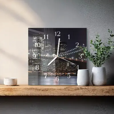 Vierkante glazen wandklok Horizon