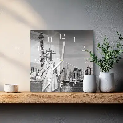 Vierkante glas klok Vrijheidsbeeld