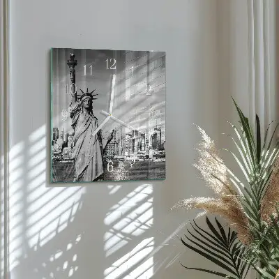 Vierkante glas klok Vrijheidsbeeld