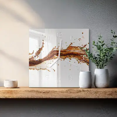 Moderne wandklok glas vierkant Water