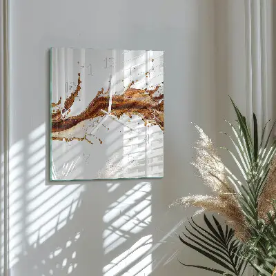 Moderne wandklok glas vierkant Water