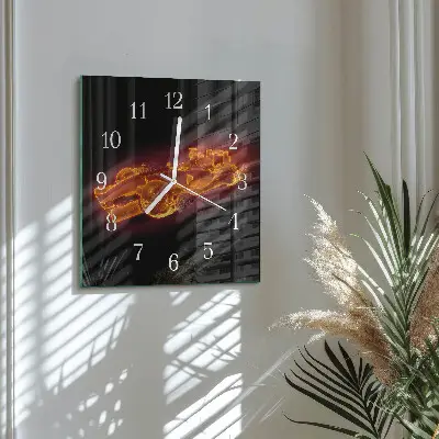 Vierkante glas klok Rommel