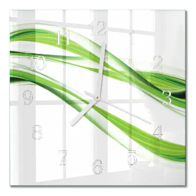 Moderne wandklok glas vierkant Abstracte lijnen