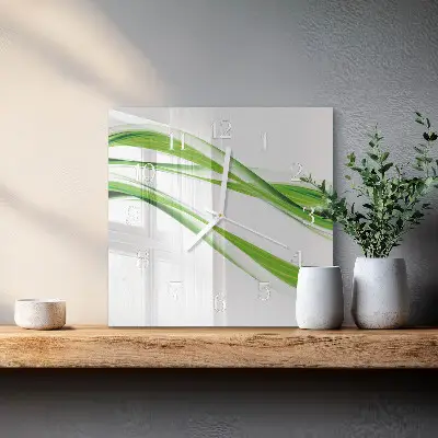 Moderne wandklok glas vierkant Abstracte lijnen