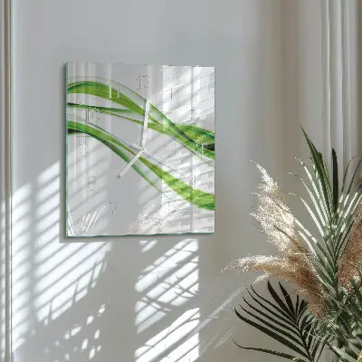 Moderne wandklok glas vierkant Abstracte lijnen