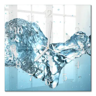 Moderne wandklok glas vierkant Water