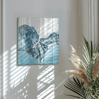 Moderne wandklok glas vierkant Water