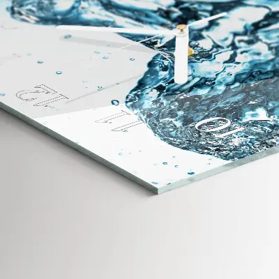 Moderne wandklok glas vierkant Water