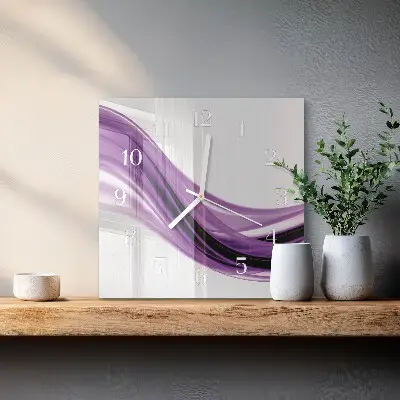 Moderne wandklok glas vierkant Abstracte kunst