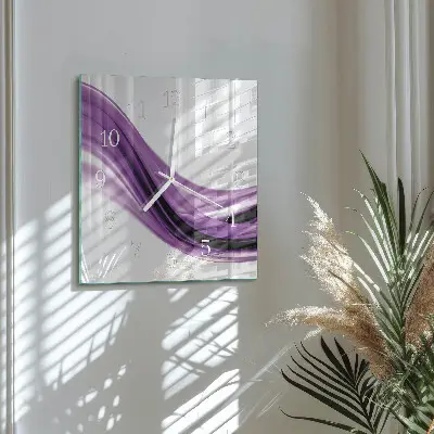 Moderne wandklok glas vierkant Abstracte kunst