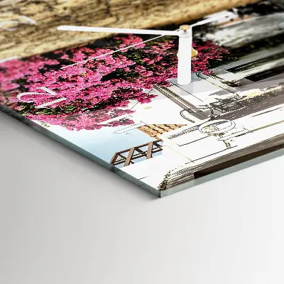 Decoratieve glazen klok vierkant Bloemenlaan