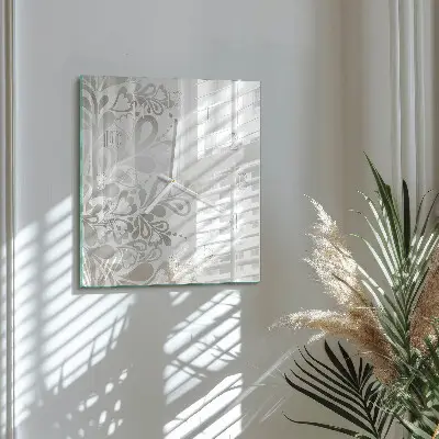 Vierkante glas klok Bloemkunst