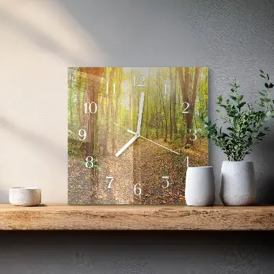 Moderne wandklok glas vierkant Bospad