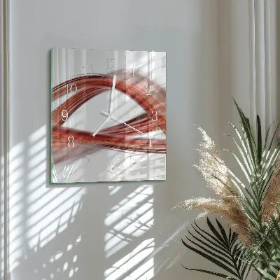 Vierkante glazen klok Abstracte lijnen