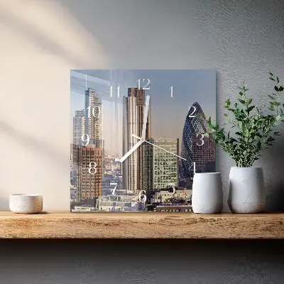 Vierkante glas klok Horizon