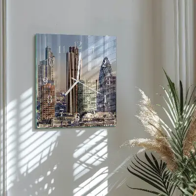 Vierkante glas klok Horizon