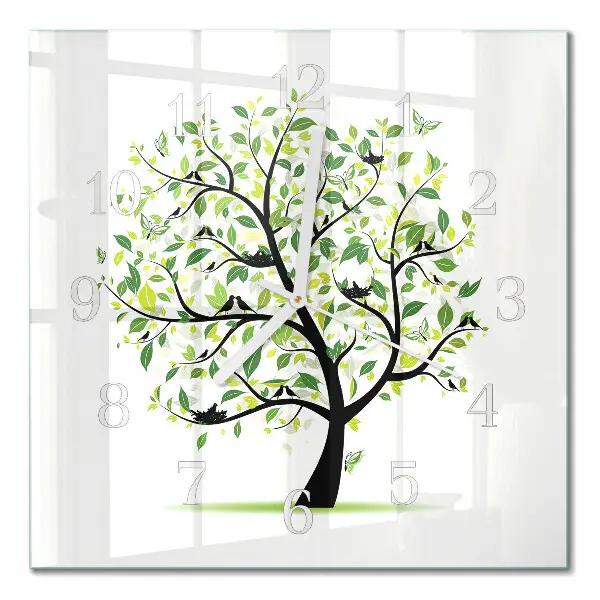 Decoratieve glazen klok vierkant Boom