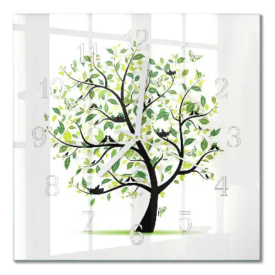 Decoratieve glazen klok vierkant Boom