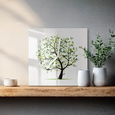 Decoratieve glazen klok vierkant Boom