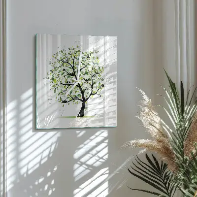 Decoratieve glazen klok vierkant Boom