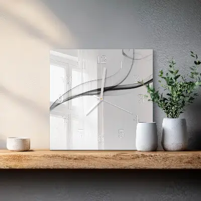 Vierkante glazen klok Abstracte rook