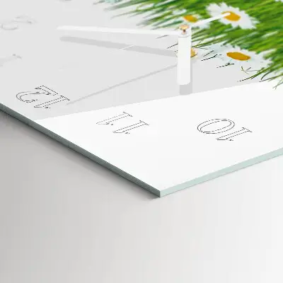 Moderne wandklok glas vierkant Madeliefje