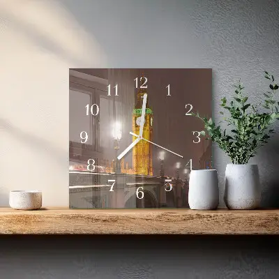 Decoratieve glazen klok vierkant Big ben