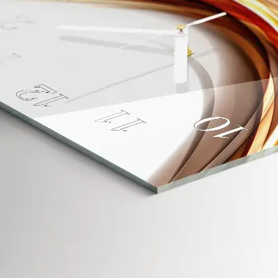 Vierkante glazen wandklok Abstracte lijnen