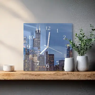 Decoratieve glazen klok vierkant Horizon