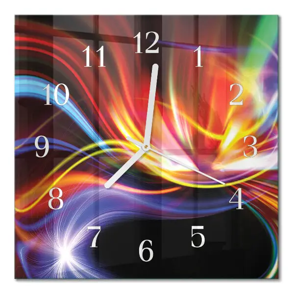 Moderne wandklok glas vierkant Abstracte kunst
