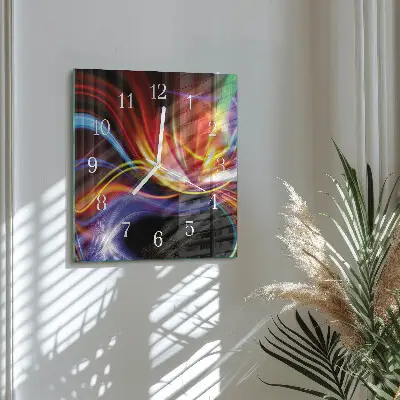 Moderne wandklok glas vierkant Abstracte kunst