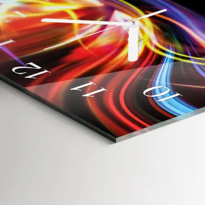 Moderne wandklok glas vierkant Abstracte kunst