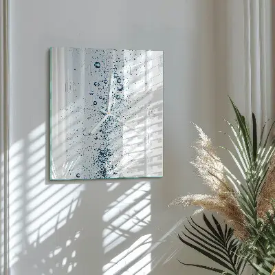 Vierkante glazen wandklok Water
