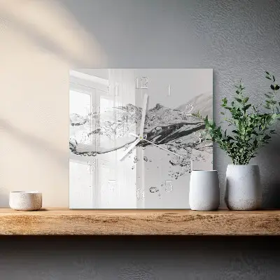 Decoratieve glazen klok vierkant Water