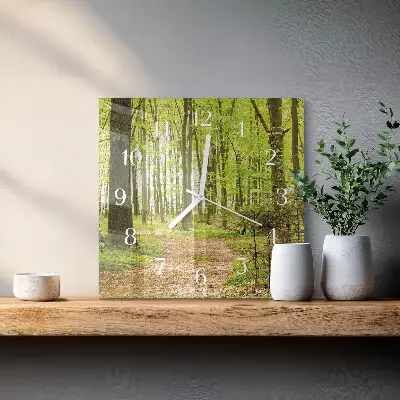 Vierkante glas klok Woud