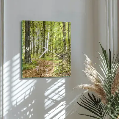 Vierkante glas klok Woud