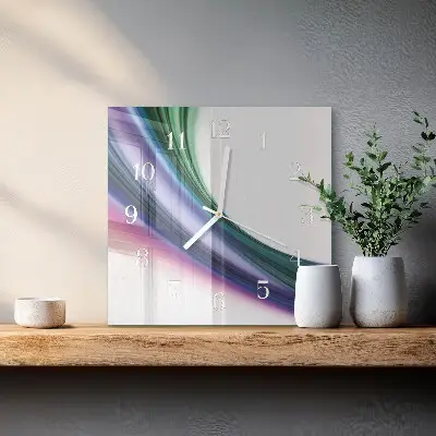 Decoratieve glazen klok vierkant Abstracte lijnen