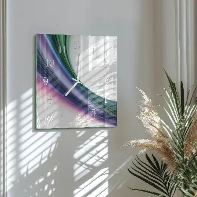 Decoratieve glazen klok vierkant Abstracte lijnen
