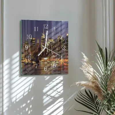 Vierkante glazen klok Horizon